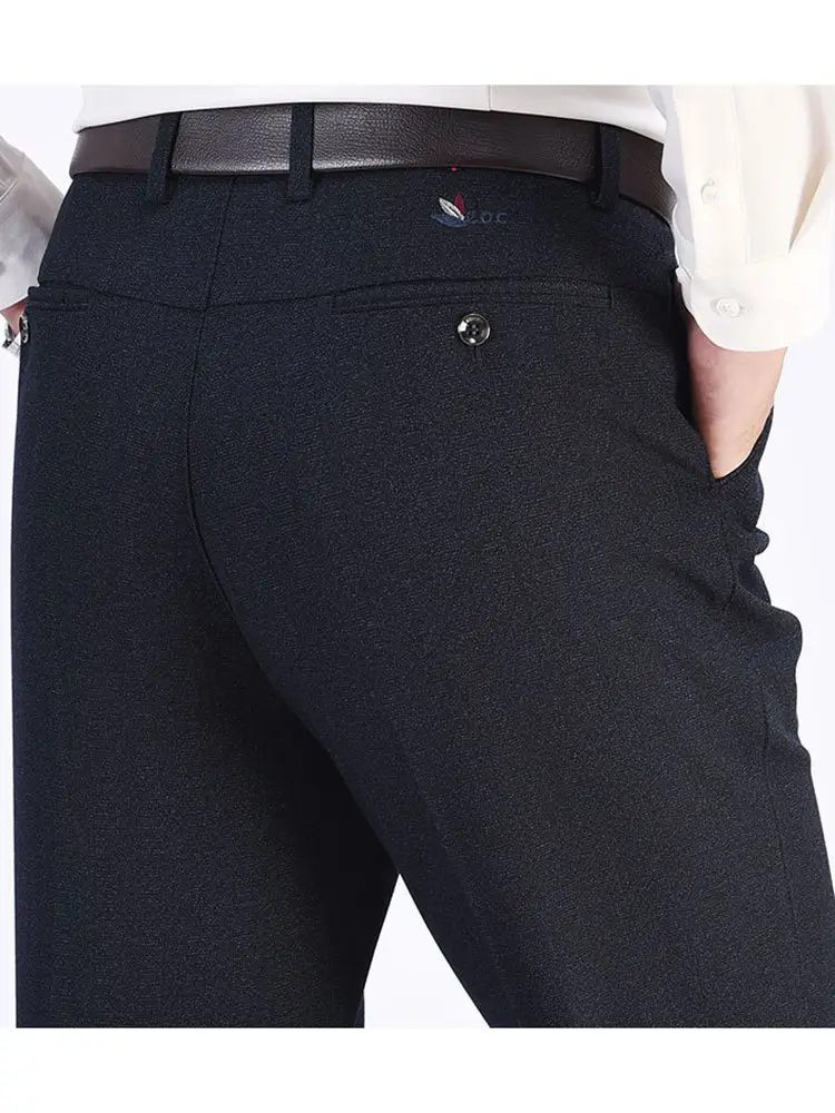 Black Thick Waist Pants for Men Deep Crotch Loose Summer - Image 20