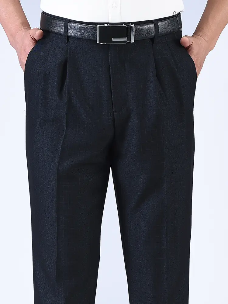 Black Thick Waist Pants for Men Deep Crotch Loose Summer - Image 21