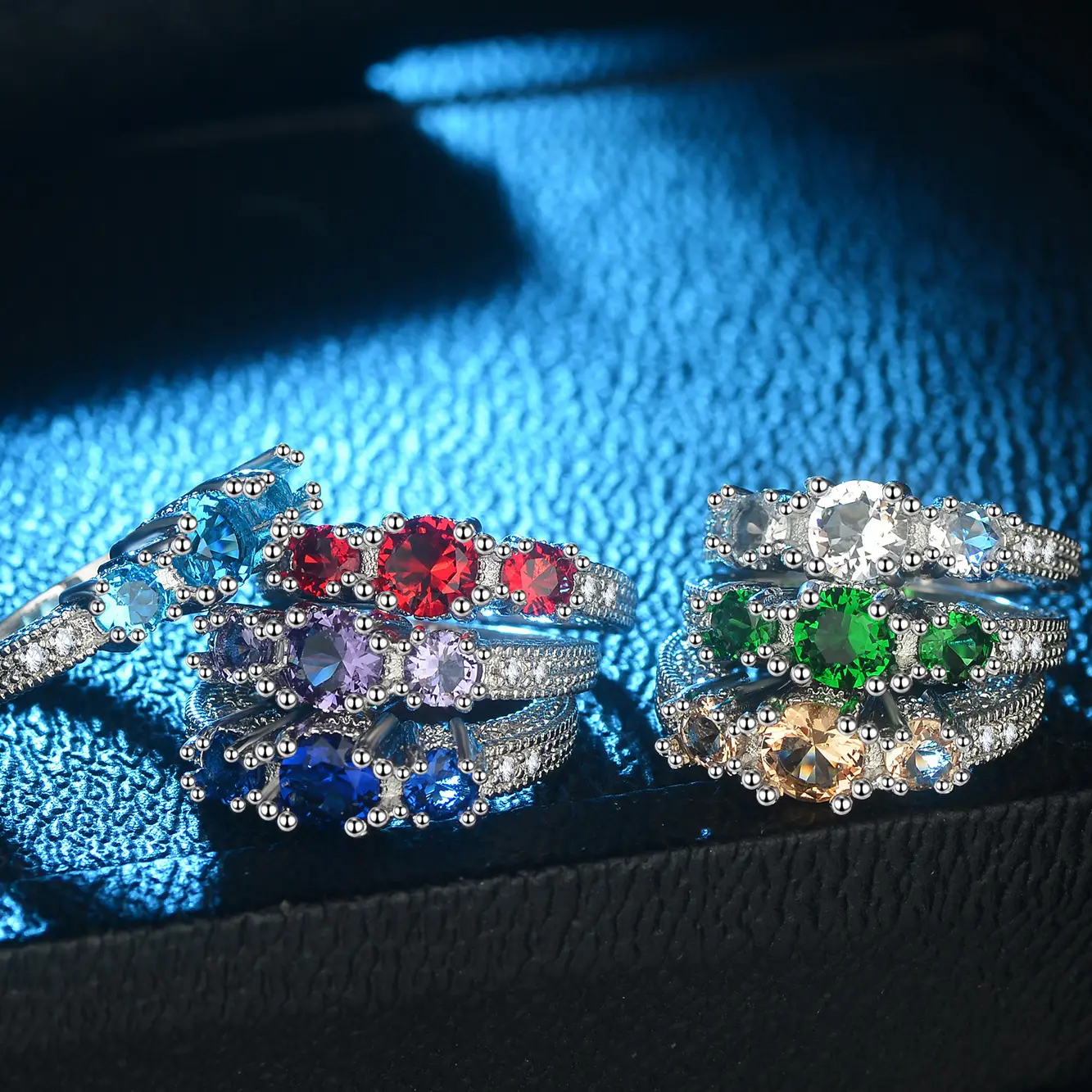 White Snowflake Zircon Ring for Women's Jewelry Gift - Image 9