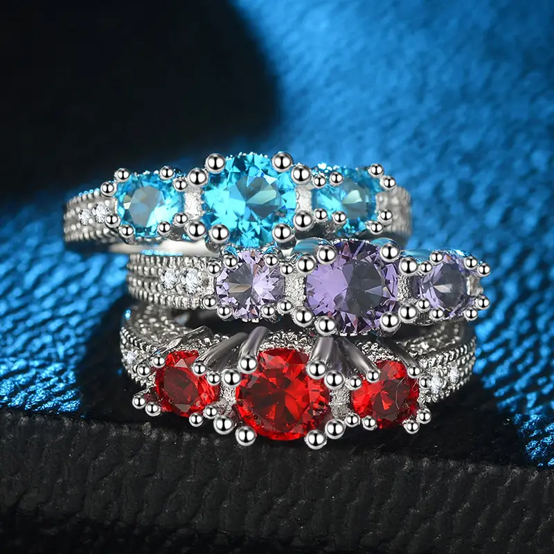 White Snowflake Zircon Ring for Women's Jewelry Gift - Image 10