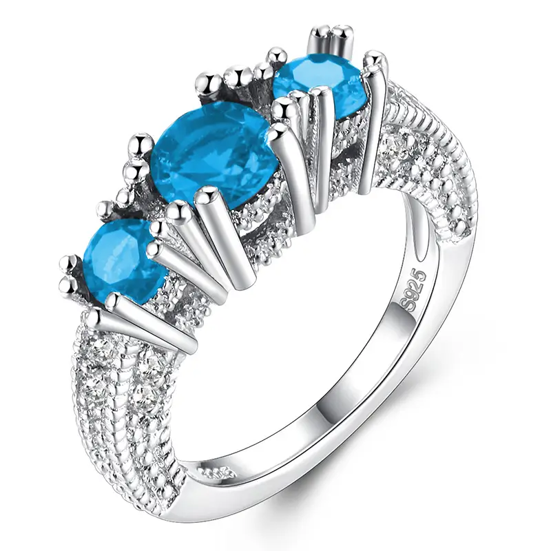 White Snowflake Zircon Ring for Women's Jewelry Gift - Image 7
