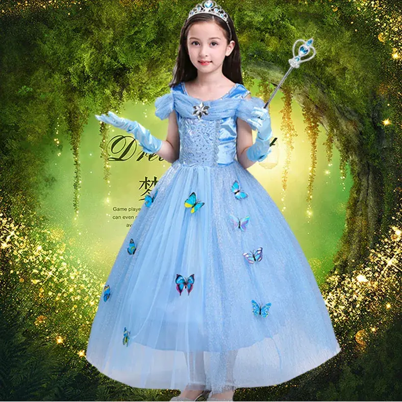Children's Halloween Frozen Princess Dress Cinderella Dress Girls - Image 5