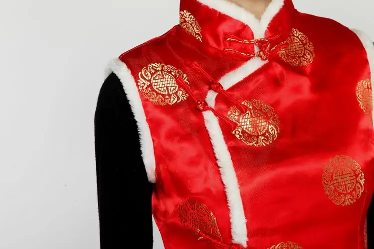 Women's Black Red Embroidered Waistcoat Vest for Festive Events — feature 4
