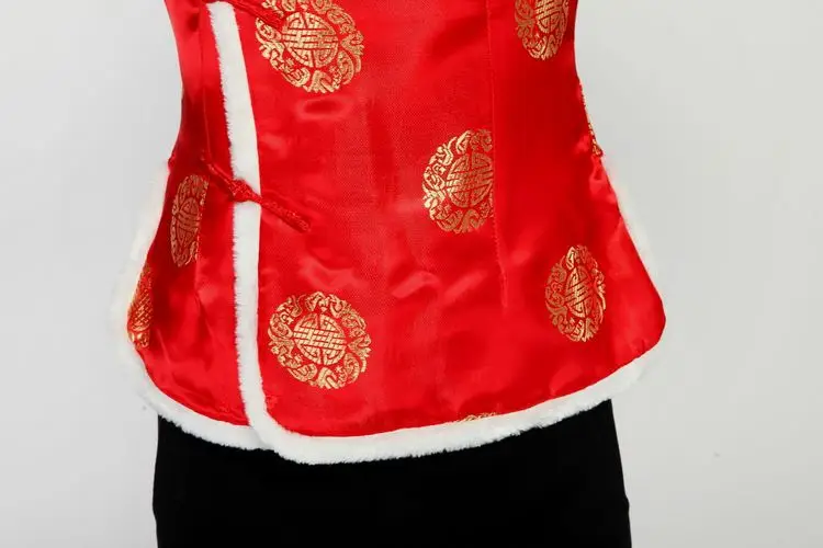 Women's Black Red Embroidered Waistcoat Vest for Festive Events — feature 5