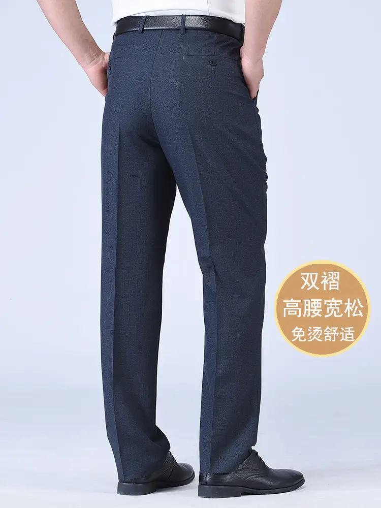 Spring Thin High Waist Loose Men Pants for Middle-aged Elderly Men - Image 21