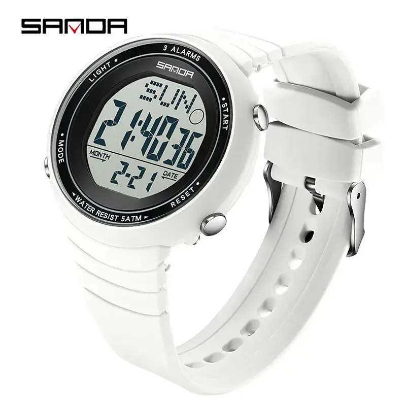Sanda Digital Analog Watch Black Strap 40mm - Image 4