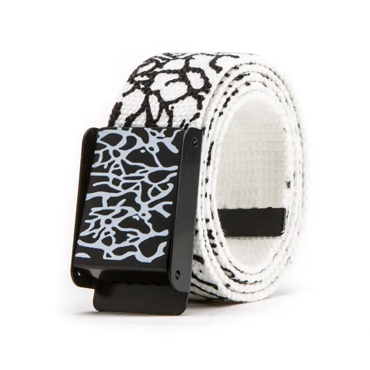 Black Graphic Canvas Belt for Men Women Wholesale - Image 5