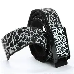 Black Graphic Canvas Belt for Men Women Wholesale — feature 2