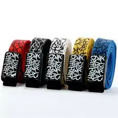 Black Graphic Canvas Belt for Men Women Wholesale — feature 8
