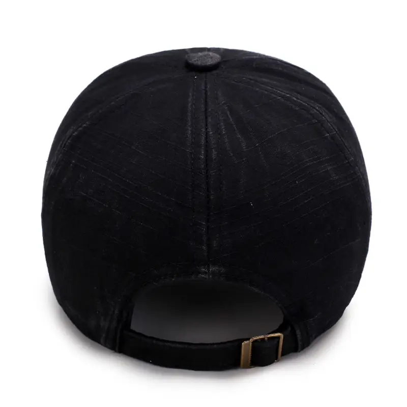 Men's Black Embroidered Wash Cap with Sunshade - Image 8