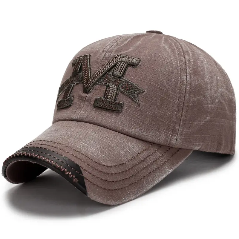 Men's Black Embroidered Wash Cap with Sunshade - Image 3
