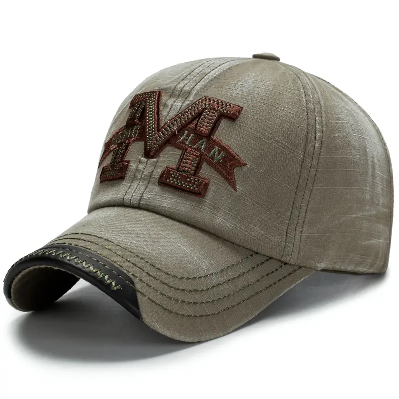 Men's Black Embroidered Wash Cap with Sunshade - Image 4