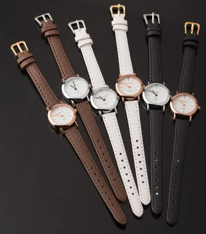 Women Rose Gold Watch Black Leather Strap - Image 7