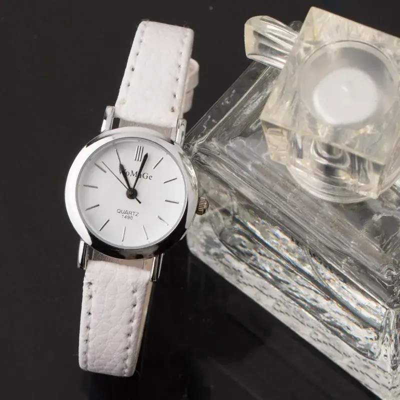 Women Rose Gold Watch Black Leather Strap - Image 4