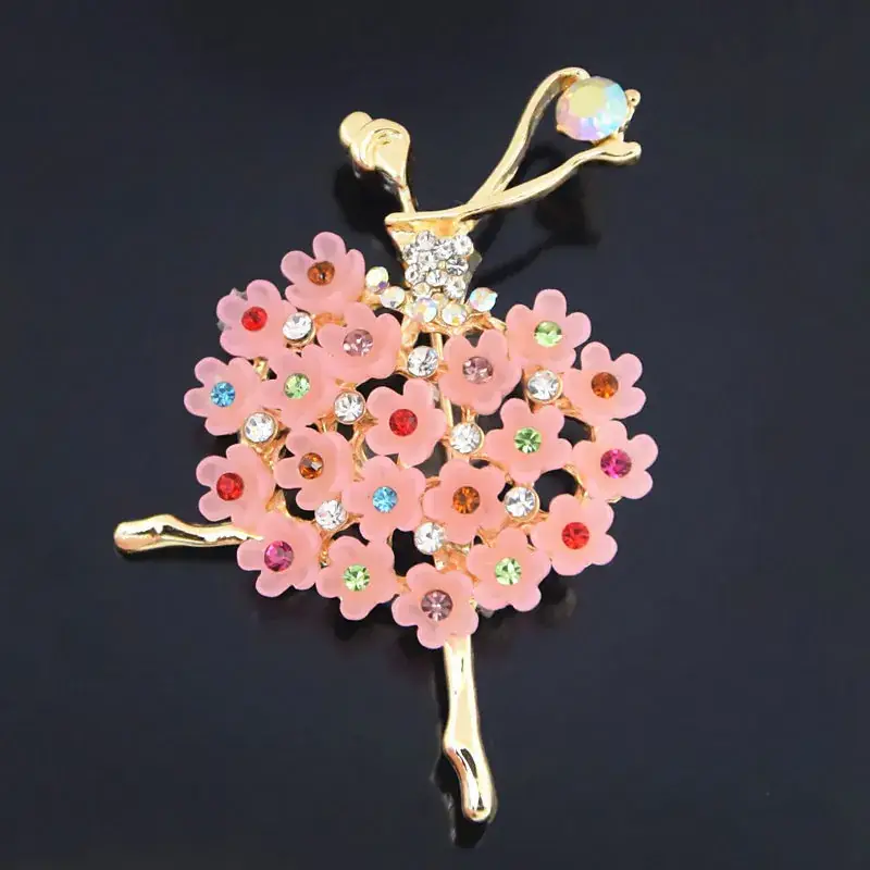 Elegant Crystal Ballet Brooch for Women - Image 3