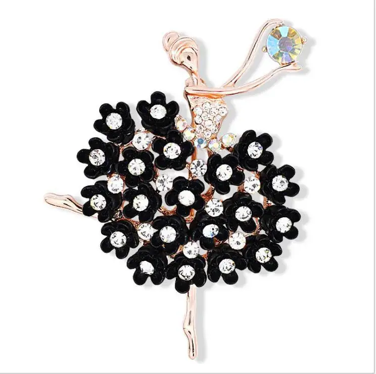 Elegant Crystal Ballet Brooch for Women - Image 4