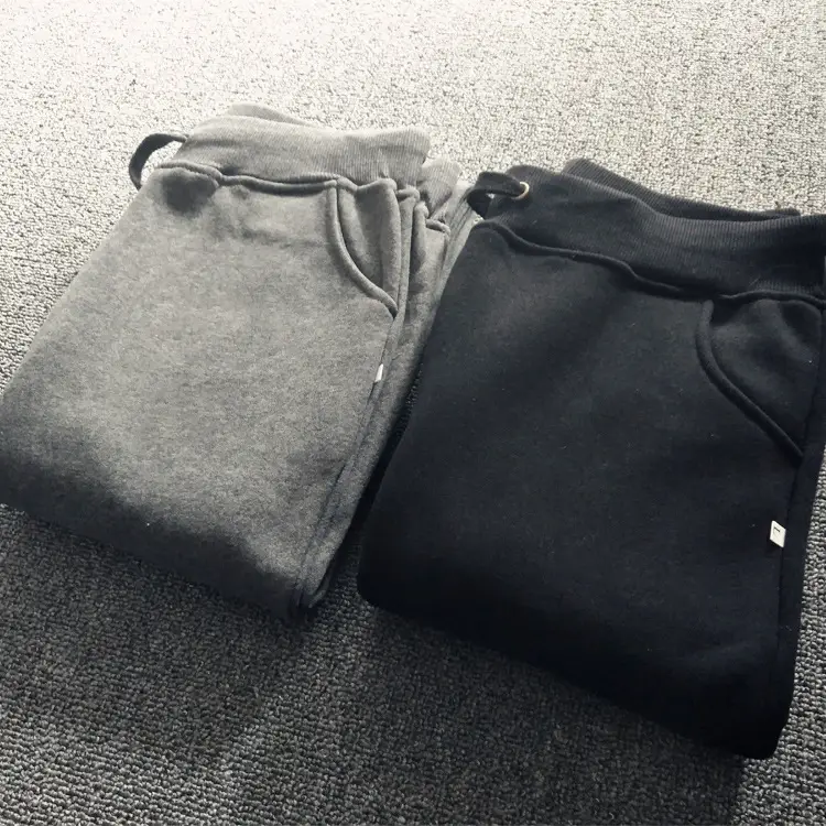 Women Fleece Casual Pants Dark Gray Elastic Waist