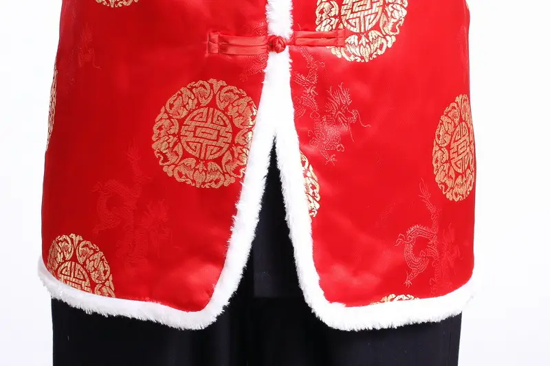Blue Quilted Men's Ethnic Vest with White Trim — feature 16