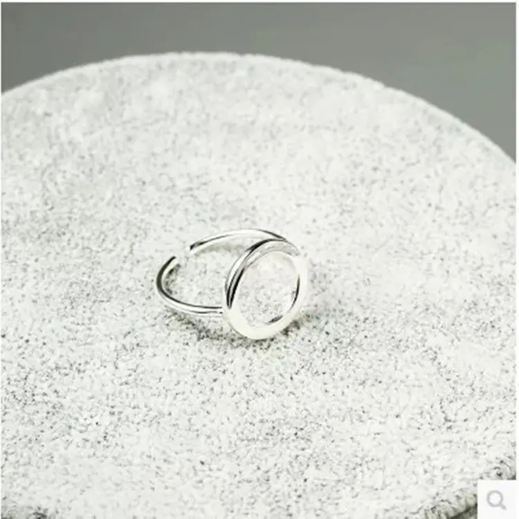 Yongyi Silver Ring Women's Casual Open Line Sterling - Image 4