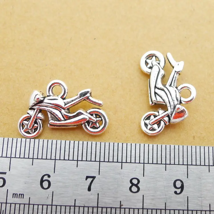 Silver Motorcycle Pendant 13x20mm Alloy DIY Jewelry