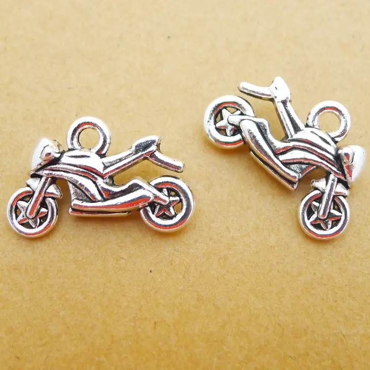 Silver Motorcycle Pendant 13x20mm Alloy DIY Jewelry — feature 1