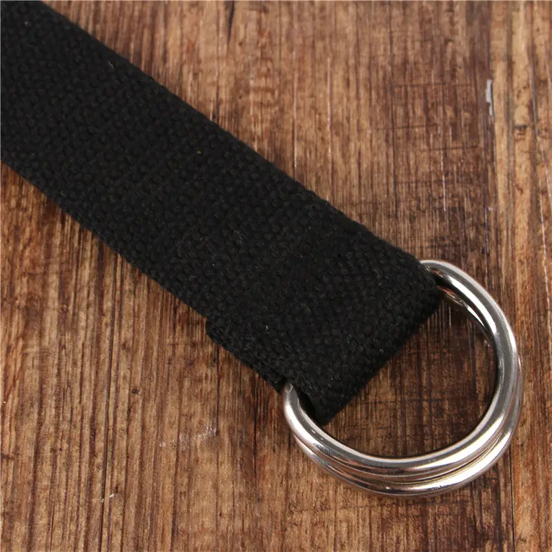 White Canvas Double Ring Belt for Women & Men - Image 20
