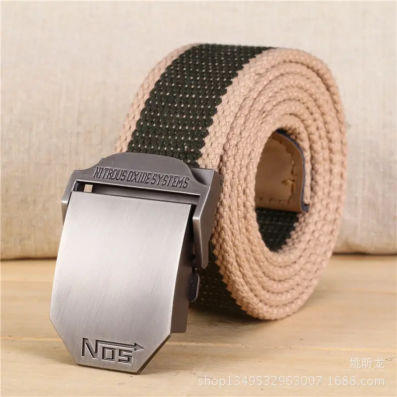 NOS Series Canvas Belt for Men, Silver & Gray, In Stock, Wholesale