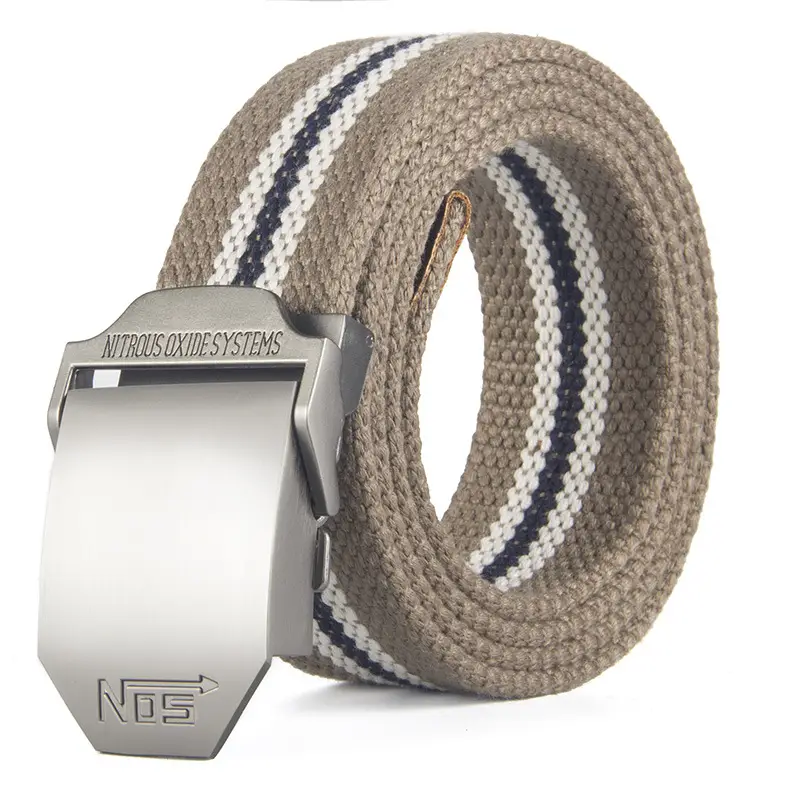 NOS Series Canvas Belt for Men, Silver & Gray, In Stock, Wholesale