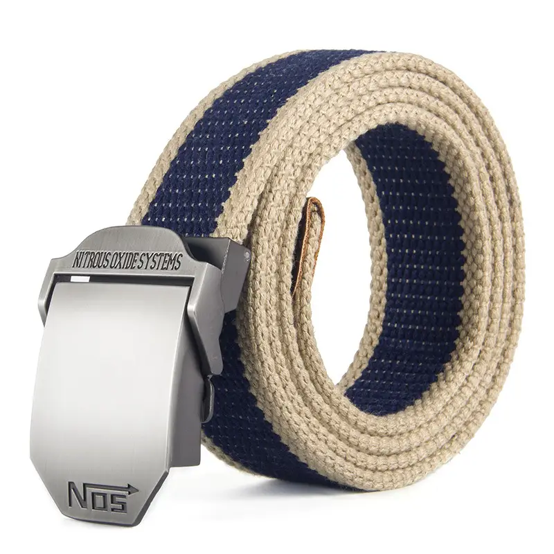 NOS Series Canvas Belt for Men, Silver & Gray, In Stock, Wholesale