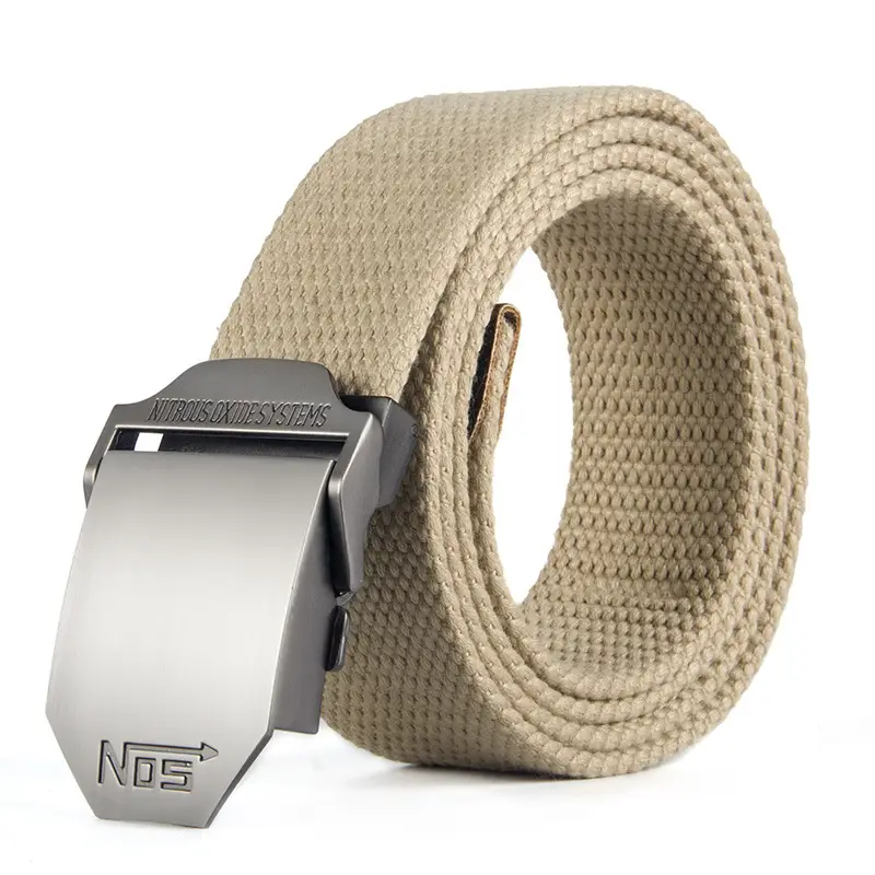 NOS Series Canvas Belt for Men, Silver & Gray, In Stock, Wholesale