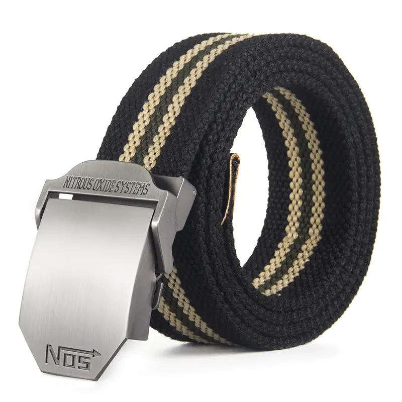 NOS Series Canvas Belt for Men, Silver & Gray, In Stock, Wholesale