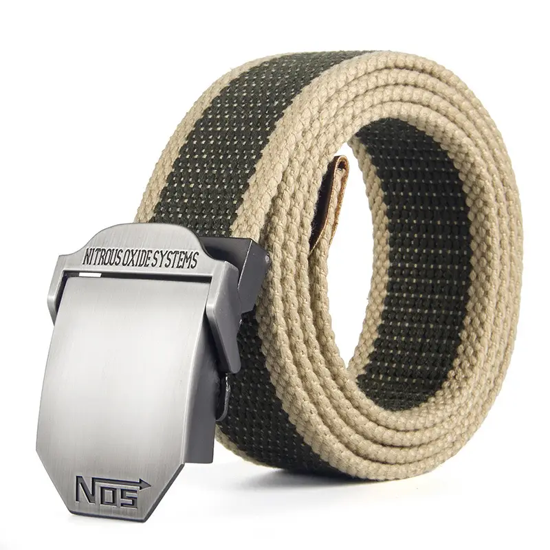 NOS Series Canvas Belt for Men, Silver & Gray, In Stock, Wholesale