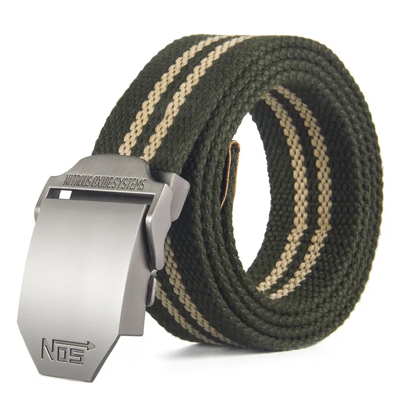 NOS Series Canvas Belt for Men, Silver & Gray, In Stock, Wholesale