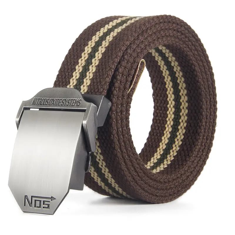 NOS Series Canvas Belt for Men, Silver & Gray, In Stock, Wholesale