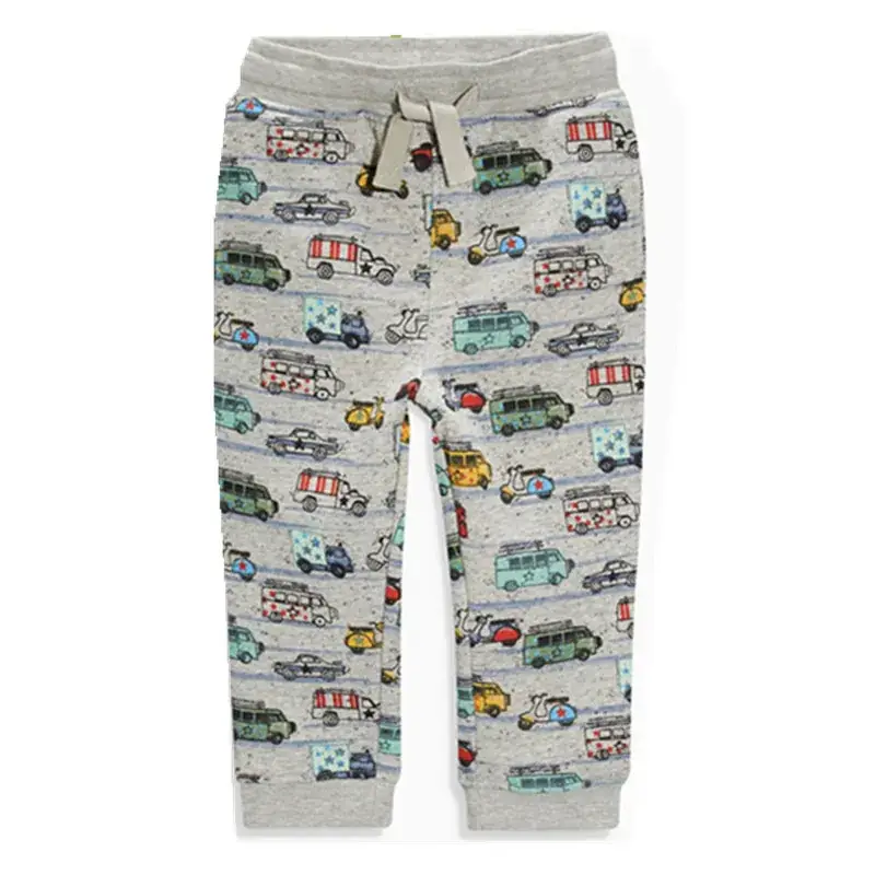 Kids Cotton Car Print Pants for Boys Girls - Image 2