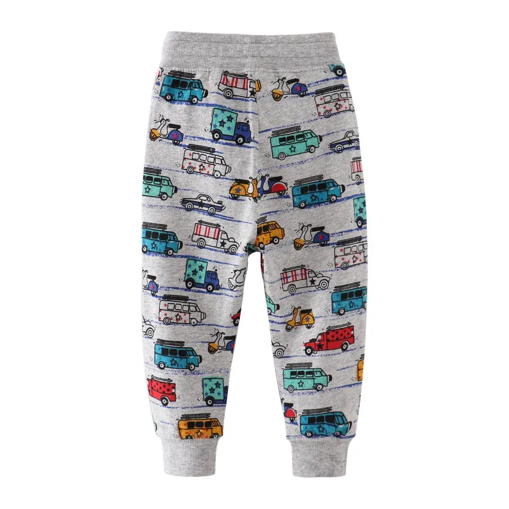 Kids Cotton Car Print Pants for Boys Girls - Image 3
