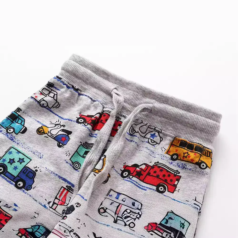 Kids Cotton Car Print Pants for Boys Girls - Image 4
