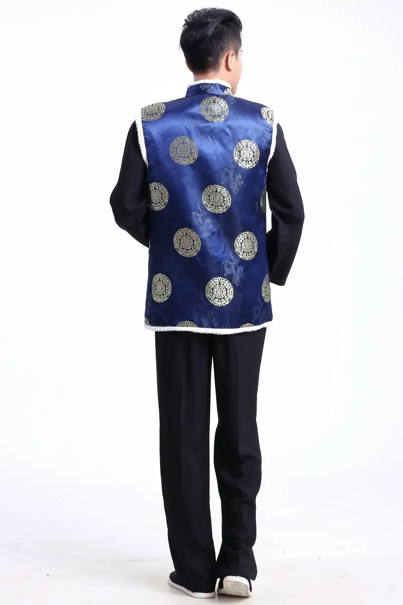 Red Embroidered Chinoiserie Vest for Men — feature 6
