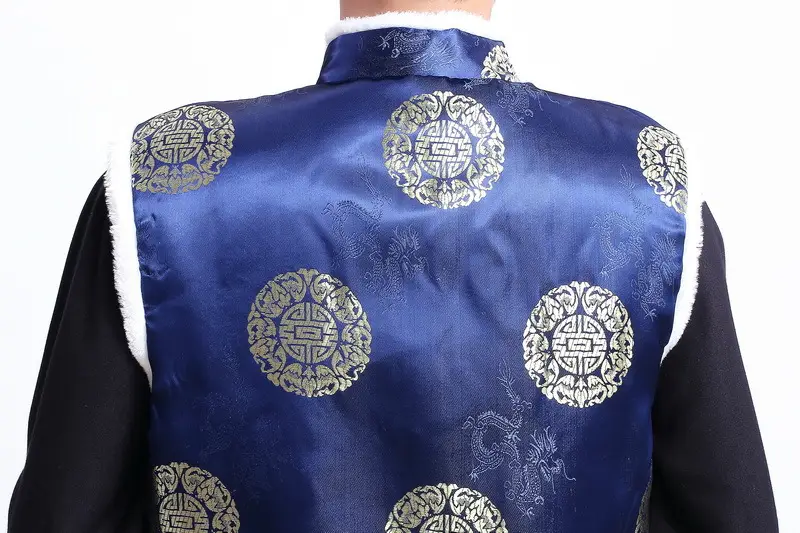 Red Embroidered Chinoiserie Vest for Men — feature 8