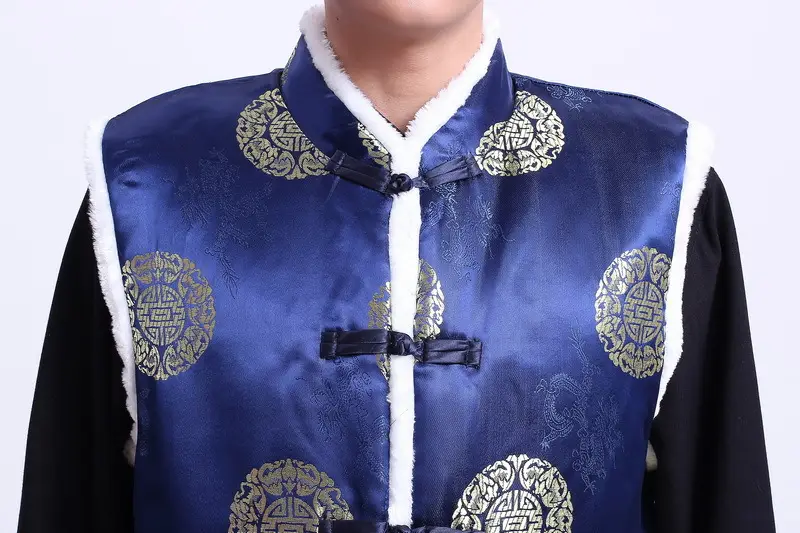 Red Embroidered Chinoiserie Vest for Men — feature 9