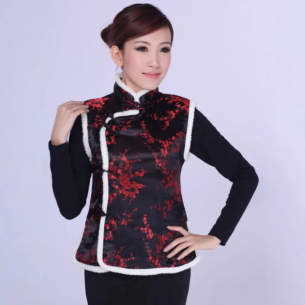 Women's Blue Embroidered Waistcoat Vest for Winter - Image 10