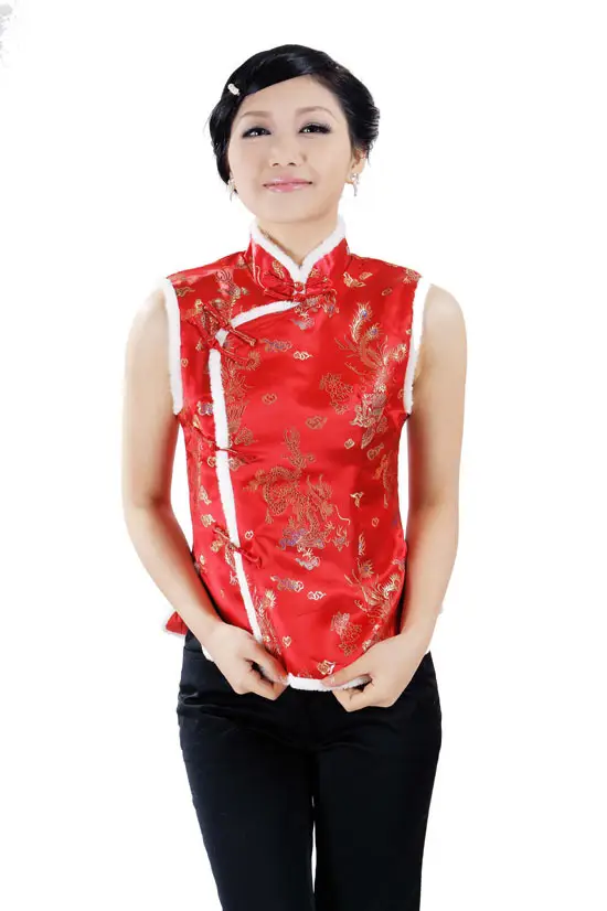 Women's Blue Embroidered Waistcoat Vest for Winter — feature 8