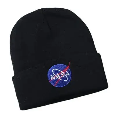 Nasa Wool Knitted Ski Hats Red Grey Black - Image 6