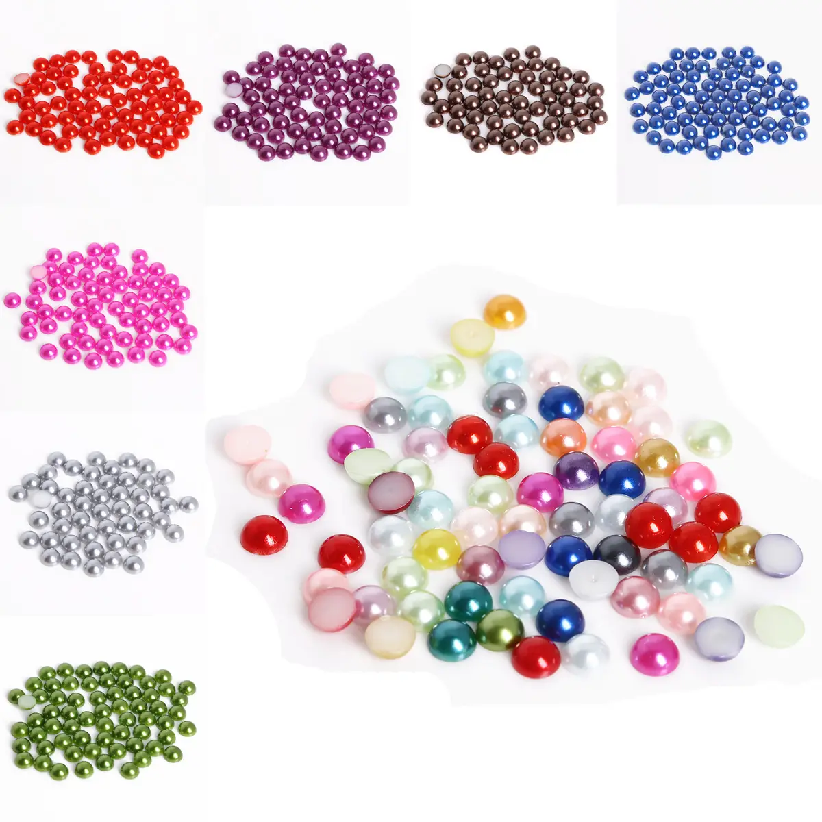 Half-Faced Pearl Patch DIY Semi-Circle Flats Bottom Non-Porous Colorfulful Loose Beads Accessories Manicure Mobile Phone Case - Image 24
