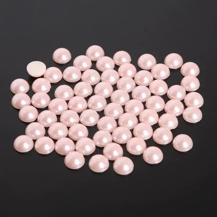 Half-Faced Pearl Patch DIY Semi-Circle Flats Bottom Non-Porous Colorfulful Loose Beads Accessories Manicure Mobile Phone Case — feature 5