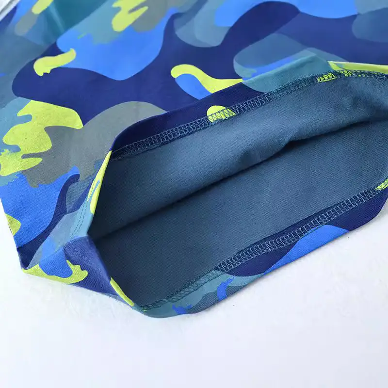 Autumn New Boys Dinosaur T-Shirt Blue Grey Yellow - Image 4