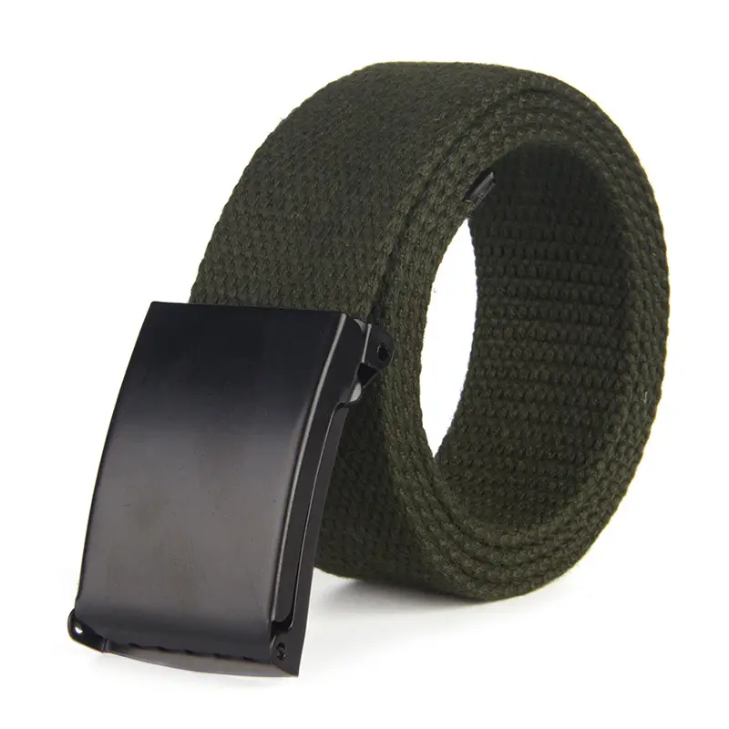 Men's Gray Canvas Belt with Black Buckle - Image 10