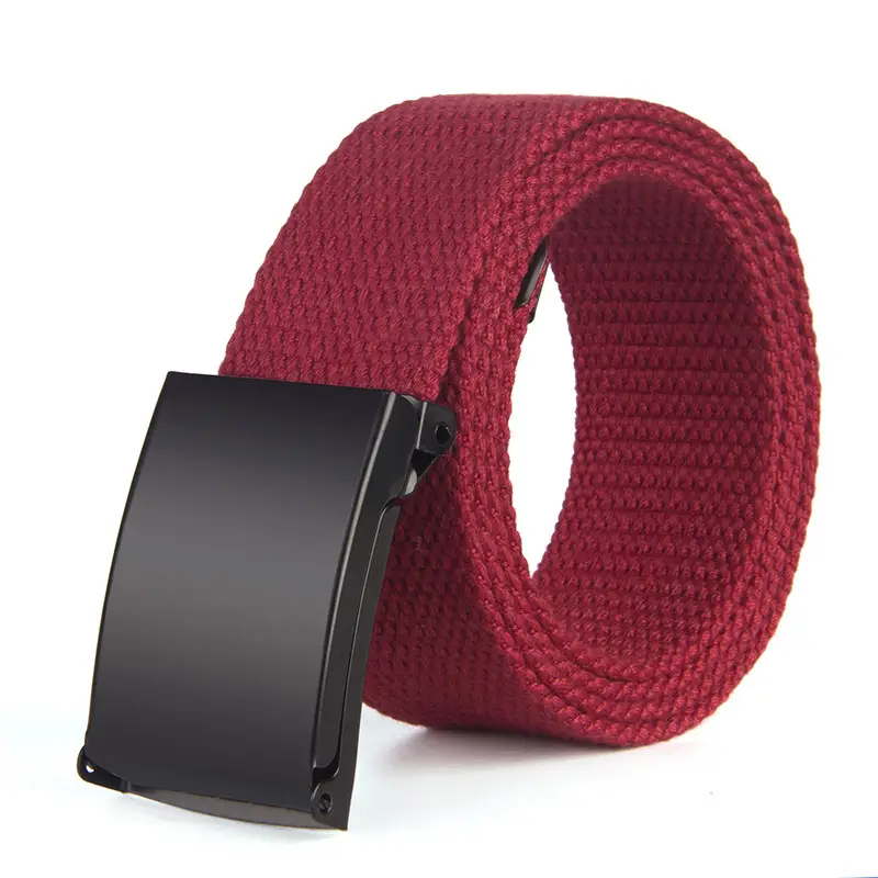 Men's Gray Canvas Belt with Black Buckle - Image 11