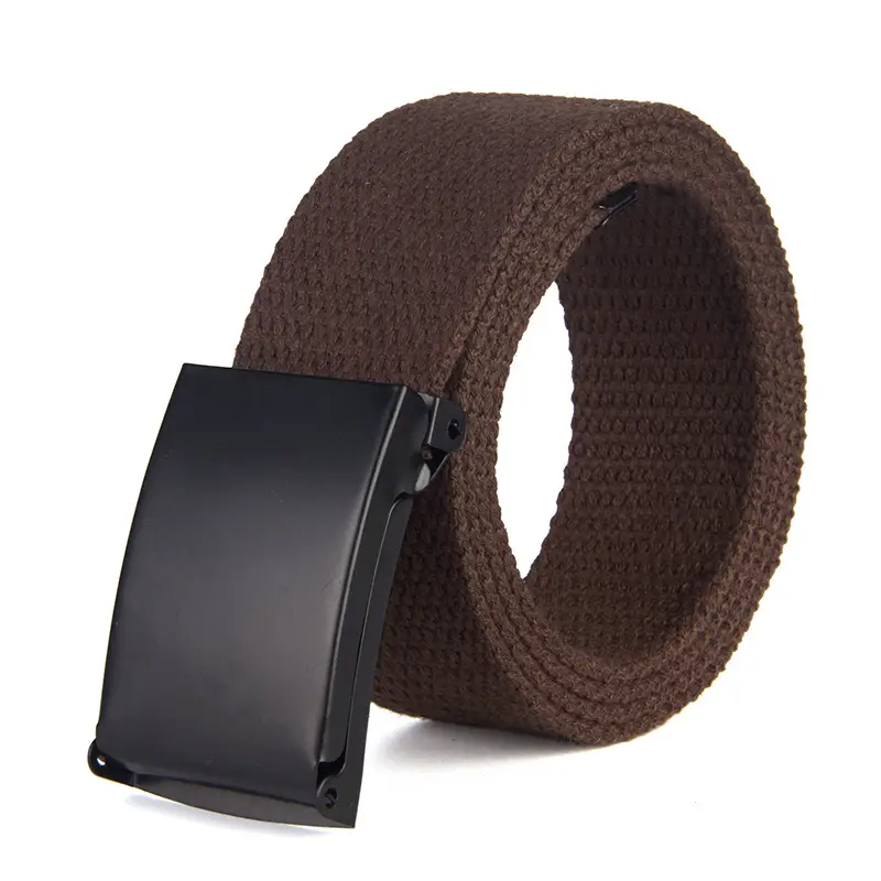 Men's Gray Canvas Belt with Black Buckle - Image 8