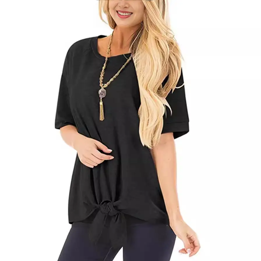 Women's Knotted T-Shirt Set of 4 Colors - Image 7